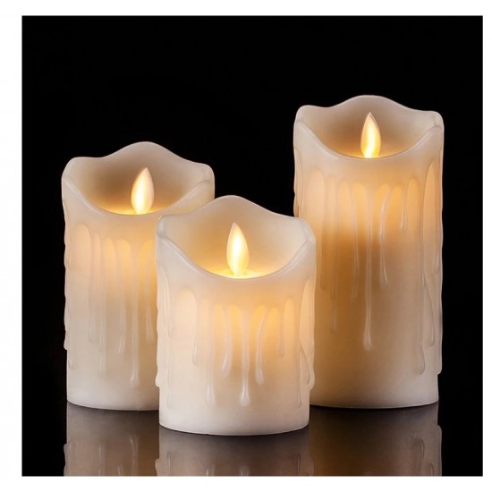 Aydınlatma için Alevli Led Mum Hareketli Alev Görünümlü Dekoratif Mum Seti