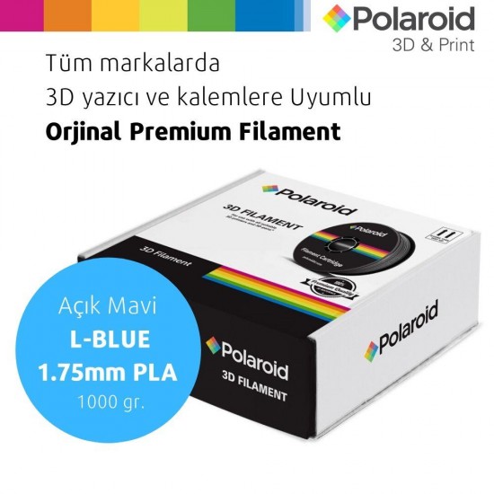 Polaroid Açık Mavi 3D Filament, 1,75mm PLA Polaroid Açık Mavi 3D Filament, 1,75mm PLA