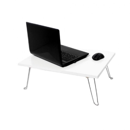Bilgisayar için Katlanabilir Beyaz Ahşap Notebook Laptop Sehpası