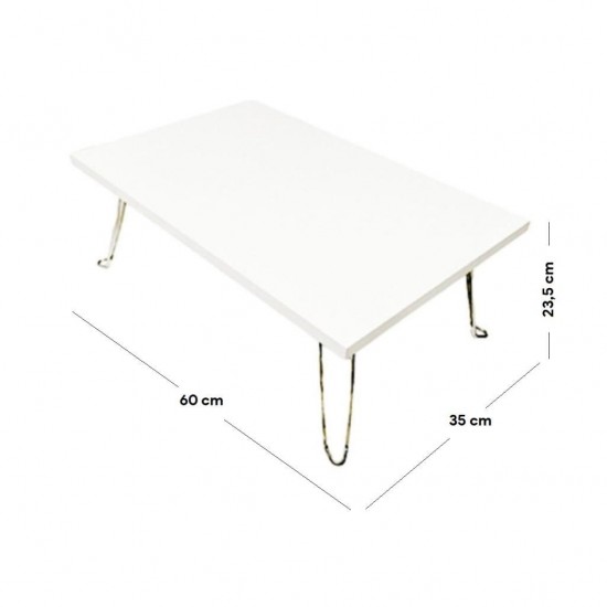 Bilgisayar için Katlanabilir Beyaz Ahşap Notebook Laptop Sehpası