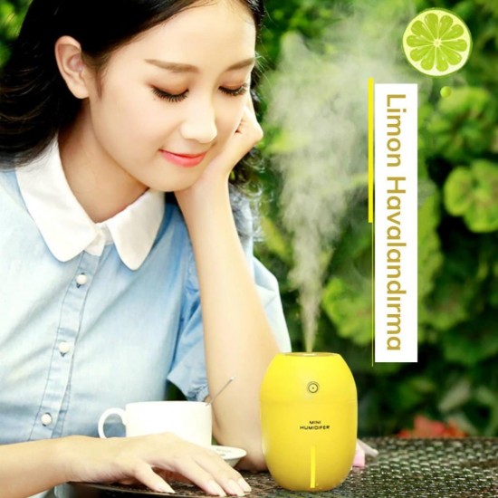 Hijyen için Limon Tipi Mini Hava Oda Nemlendirici Ledli Işıklı Buhar Makinesi Hijyen için Limon Tipi Mini Hava Oda Nemlendirici Ledli Işıklı Buhar Makinesi