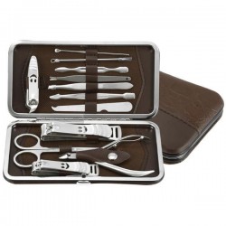 Kişisel Tırnak Bakımı için Deri Çantalı Manikür Pedikür El Ayak Bakım Seti