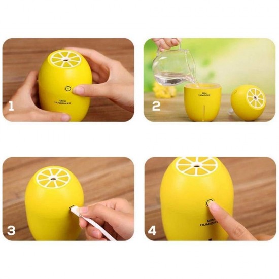 Bebek Çocuk Odası için Limon Tasarım Buharla Hava Nemlendirme Gece Lambası