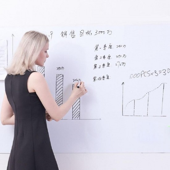 Ofis için Yapışkanlı Rulo Beyaz Stiker Silinebilir Yazı Tahtası