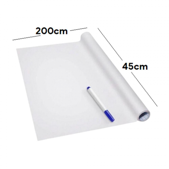 Ofis için Yapışkanlı Rulo Beyaz Stiker Silinebilir Yazı Tahtası