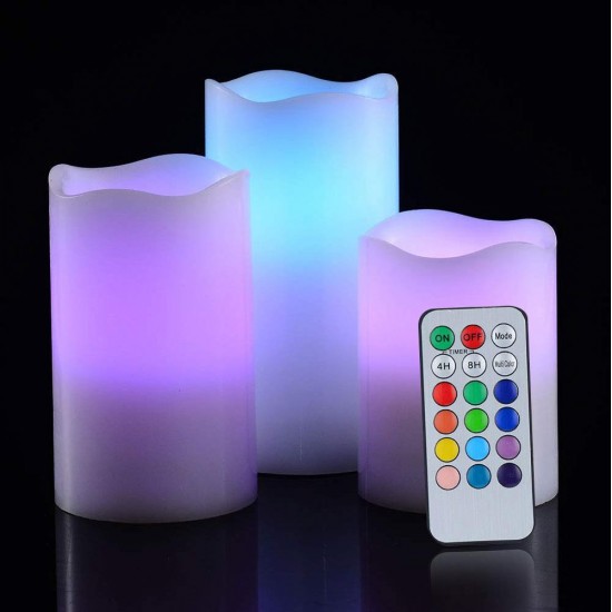 Aydınlatma için Kumandalı Parafin Kaplı Led Işıklı Mum Seti