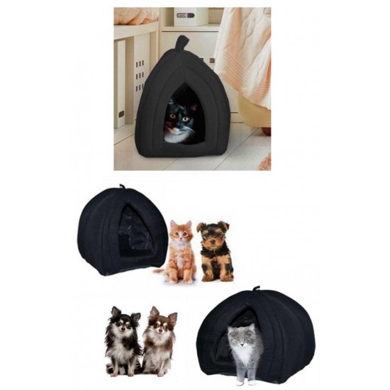 Evcil Hayvan Kedi Köpek için SİYAH Polar Pet Yatağı