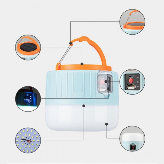 Aydınlatma için Güneş Enerji Şarjlı Solar 5 Işıklı Işıldaklı Powerbank Lamba