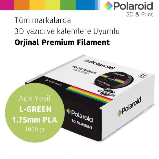 Polaroid Açık Yeşil 3D Filament, 1,75mm PLA Polaroid Açık Yeşil 3D Filament, 1,75mm PLA