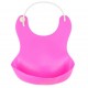 Bebek İçin Dökülme Koruyucu Silikon PEMBE Mama Önlüğü