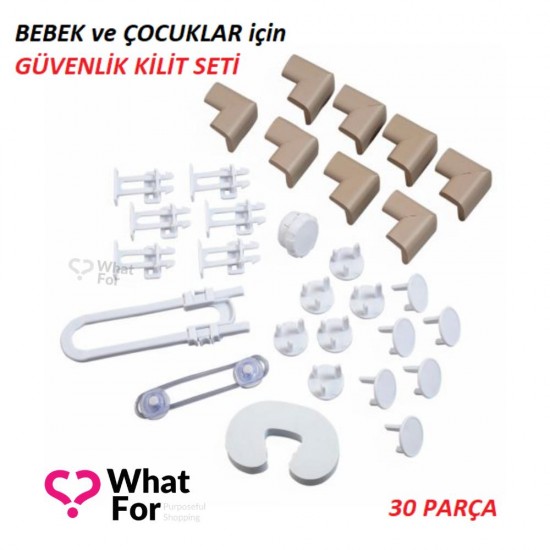 Bebek için Çocuk Güvenliği Arttırıcı 30 Parçalı Set