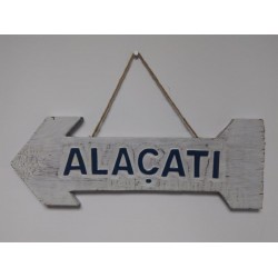 Hediye için El Yapımı Ahşap Alaçatı Duvar Tabelası